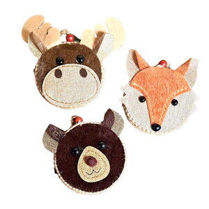 Christmas Ornaments Lot Holiday Hoedown at home Fabric Fox Bear Moose Country